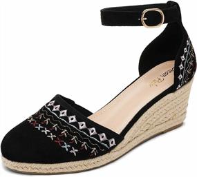img 4 attached to DREAM PAIRS Women'S Closed Toe Ankle Strap Platform Wedge Espadrille Sandals - Ideal For Dressy Occasions