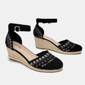 img 2 attached to DREAM PAIRS Women'S Closed Toe Ankle Strap Platform Wedge Espadrille Sandals - Ideal For Dressy Occasions