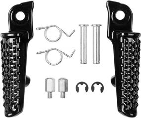 img 3 attached to Motorcycle Front Rear Foot Pegs Footrests Fits For Honda CBR1000RR 2004-2012，Honda CBR600RR 2003-2006，Honda CB1000R 2008-2012 (Front Rear-Balck)