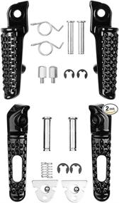 img 4 attached to Motorcycle Front Rear Foot Pegs Footrests Fits For Honda CBR1000RR 2004-2012，Honda CBR600RR 2003-2006，Honda CB1000R 2008-2012 (Front Rear-Balck)