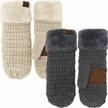 funky junque's must-have warm knit lined mittens for women with multi solid buffalo check patterns logo