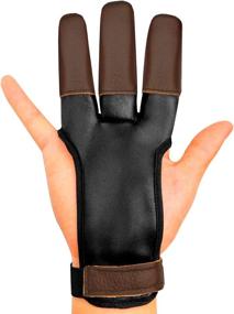 img 4 attached to KESHES Archery Glove Finger Tab: Leather Gloves For Recurve & Compound Bow, Three Finger Guard For Men Women & Youth
