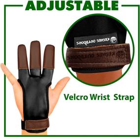 img 1 attached to KESHES Archery Glove Finger Tab: Leather Gloves For Recurve & Compound Bow, Three Finger Guard For Men Women & Youth