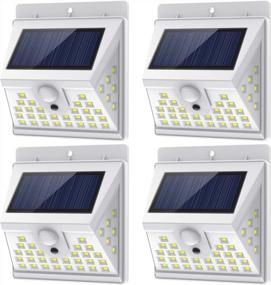 img 4 attached to Secure Your Outdoor Spaces With Solar Motion Sensor Lights: 3 Lighting Modes, 270° Wide Angle & IP65 Waterproof - Ideal For Garage, Deck, Yard, Porch & Fence (40 LED, 5500K, 4 Pack, White)
