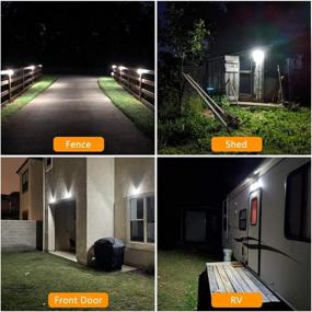 img 3 attached to Secure Your Outdoor Spaces With Solar Motion Sensor Lights: 3 Lighting Modes, 270° Wide Angle & IP65 Waterproof - Ideal For Garage, Deck, Yard, Porch & Fence (40 LED, 5500K, 4 Pack, White)