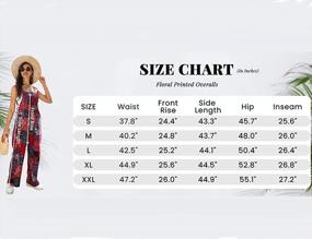 img 1 attached to Women'S Cotton Floral Printed Jumpsuit Bib Overalls Wide Leg Summer Boho UANEO