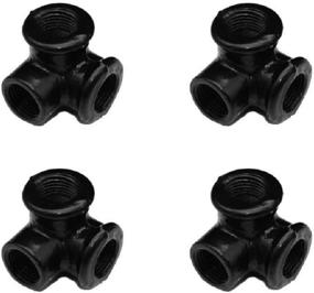 img 4 attached to Create Vintage Industrial Decor With GeilSpace Malleable Iron Pipe Fittings - Perfect For DIY Furniture And Shelving (3/4", Black)