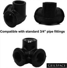 img 3 attached to Create Vintage Industrial Decor With GeilSpace Malleable Iron Pipe Fittings - Perfect For DIY Furniture And Shelving (3/4", Black)