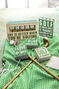 img 3 attached to Bring Humor To Your Golf Obsession With Primitives By Kathy Green Ball Trimmed Box Sign