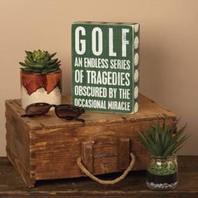 img 2 attached to Bring Humor To Your Golf Obsession With Primitives By Kathy Green Ball Trimmed Box Sign