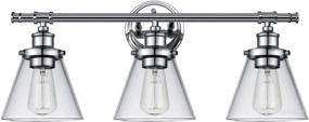 img 4 attached to 💡 Globe Electric 51445 Parker 3-Light Vanity Light: Stylish Chrome Finish, Clear Glass Shades - Illuminate Your Space with Elegance!