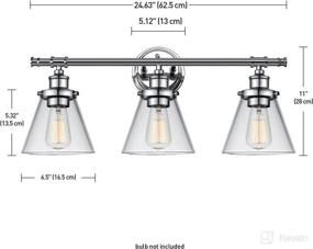 img 1 attached to 💡 Globe Electric 51445 Parker 3-Light Vanity Light: Stylish Chrome Finish, Clear Glass Shades - Illuminate Your Space with Elegance!