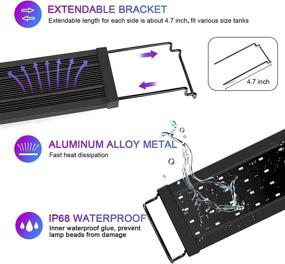 img 3 attached to 🐠 Enhance Your Freshwater Planted Tank with AQQA 11W-45W Aquarium LED Lights - Waterproof, Full Spectrum, Timer Controller, White & Blue & Red Light, Extendable Brackets