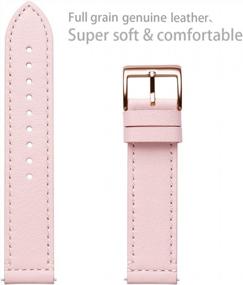 img 1 attached to WFEAGL Compatible With Samsung Galaxy Active / Active 2 Watch Band 40Mm 44Mm, Top Grain Leather Strap And Replacement Wristband For Galaxy & Gear Sport/S2 Classic 42Mm(Pink Sand Band+Gold Buckle,42Mm)