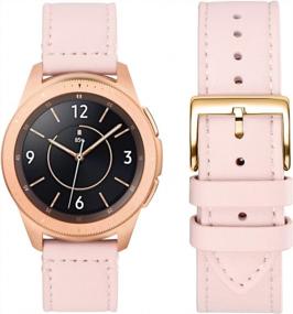 img 4 attached to WFEAGL Compatible With Samsung Galaxy Active / Active 2 Watch Band 40Mm 44Mm, Top Grain Leather Strap And Replacement Wristband For Galaxy & Gear Sport/S2 Classic 42Mm(Pink Sand Band+Gold Buckle,42Mm)
