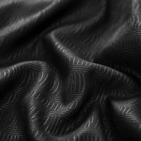 img 1 attached to OSVINO Reversible Duvet Cover Set With Brushed Fabric, Embossed Texture, And Corner Ties - Black, Full/Queen Size - Includes Comforter Cover And Pillowcases - Bedding Set For Enhanced Comfort