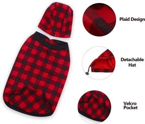 img 1 attached to 🐶 PAWZ Road Large Dog Plaid Shirt Coat Hoodie: Keep Your Pet Warm and Cozy this Winter with Red 3XL!