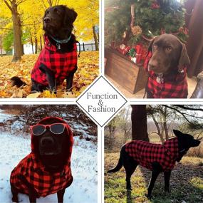 img 2 attached to 🐶 PAWZ Road Large Dog Plaid Shirt Coat Hoodie: Keep Your Pet Warm and Cozy this Winter with Red 3XL!