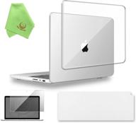 ueswill 3 в 1, совместимый с macbook pro 14 дюймов, чехол 2021 2022, модель a2442 с m1 pro / m1 max и touch id, глянцевый хрустальный жесткий чехол + чехол для клавиатуры + защитная пленка для экрана, прозрачный логотип