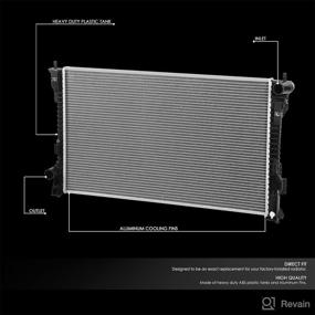 img 3 attached to ⚙️ DNA Motoring OEM-RA-13308 Factory Style Aluminum Core Radiator for 2013-2019 Police Interceptor Sedan/Taurus, 28-3/4" Width X 17-9/16" Height X 11/16" Depth, 1-1/2" Inlet / 1-1/2" Outlet