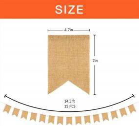 img 2 attached to Create Personalized Party Decorations: ThxToms 15 Piece Burlap Banner Set For Birthdays, Weddings, Showers And Graduations - 14.5Ft Long