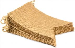img 4 attached to Create Personalized Party Decorations: ThxToms 15 Piece Burlap Banner Set For Birthdays, Weddings, Showers And Graduations - 14.5Ft Long
