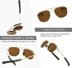 img 1 attached to Polarized Aviator Sunglasses For Men With Military Style By SUNGAIT