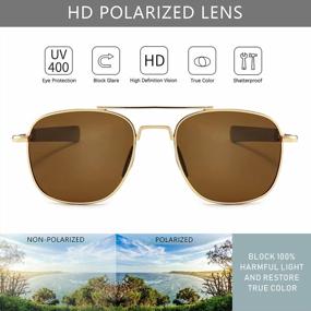 img 3 attached to Polarized Aviator Sunglasses For Men With Military Style By SUNGAIT