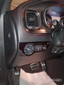img 6 attached to Накладка ручки переключателя фар из настоящего углеродного волокна для Dodge Challenger (2015-2020) и зарядного устройства (2010-2020) - Keptrim, 1 шт.
