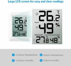 img 1 attached to AMIR Indoor Outdoor Thermometer, Digital Hygrometer, Humidity Monitor Wireless With LCD Display, Room Thermometer And Humidity Gauge For Home, Office, Baby Room, Etc(Mini, Battery Not Included)