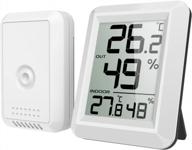 amir indoor outdoor thermometer, digital hygrometer, humidity monitor wireless with lcd display, room thermometer and humidity gauge for home, office, baby room, etc(mini, battery not included) logo