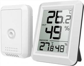 img 4 attached to AMIR Indoor Outdoor Thermometer, Digital Hygrometer, Humidity Monitor Wireless With LCD Display, Room Thermometer And Humidity Gauge For Home, Office, Baby Room, Etc(Mini, Battery Not Included)