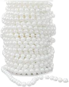 img 4 attached to White Faux Crystal Beads Roll For Weddings - 10Mm Large Pearls By BoJia
