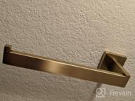 img 1 attached to Modern SUS304 Stainless Steel Hand Towel Bar Wall Mounted Towel Ring, Brushed Gold Finish - Perfect Hand Towel Holder For Bathroom And Kitchen With Left-Opening Design - VELIMAX review by Telly Roden