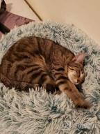 img 1 attached to Gray Donut Cat Bed - Self Warming Pet Calming Luxury Shag Faux Fur Cuddler For Puppy Small Dog, 20"*20" Indoor Round Pillow Sleeping Bed. review by Ryan Noble