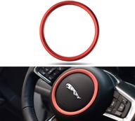 red premium aviation aluminum alloy car steering wheel decoration ring sticker decals - jaguar xe, xfl, f-pace, f-type/xf 2015-2018 logo