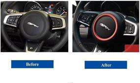 img 1 attached to Red Premium Aviation Aluminum Alloy Car Steering Wheel Decoration Ring Sticker Decals - Jaguar XE, XFL, F-PACE, F-Type/XF 2015-2018