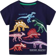 toddler boys short sleeve t-shirt dinosaur print cotton summer top tee shark graphic logo