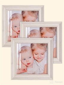 img 4 attached to 🖼️ Charming Farmhouse Style Picture Frame Set - 8x8, Matte White Frames with High Definition Glass - Perfect Wall, Wedding, Dorm & Tabletop Decor - Set of 3