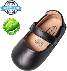 img 2 attached to 👑 Mowoii Leather Prewalker Princess Flats - Stylish Brown Girls' Shoes