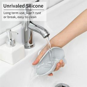 img 1 attached to 2-Pack SUBEKYU Silicone Soap Dish Set - Waterfall Draining Tray For Bathroom, Kitchen Sink & Shower (White + Gray(Style 2))