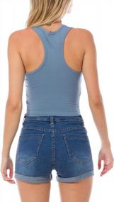 img 1 attached to Chic Solid Crop Tank Top: MixMatchy Women'S Sleeveless Rib Knit Scoop Neck Button Up