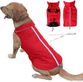 img 4 attached to PETCEE Waterproof Winter Jacket for Large Dogs - 4XL Red Dog Coat for Cold Weather, Outdoor Sports & Protection