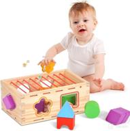 🧩 montessori shape sorter toddler toys age 1-2 - niceneer wooden educational learning toy for 1 2 3 year olds - baby toys & gifts logo