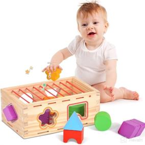 img 4 attached to 🧩 Montessori Shape Sorter Toddler Toys Age 1-2 - NiceNeer Wooden Educational Learning Toy for 1 2 3 Year Olds - Baby Toys & Gifts