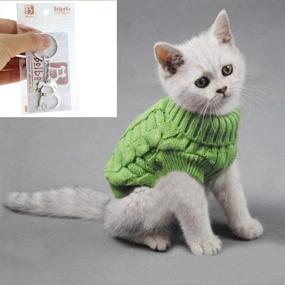 img 3 attached to 🐾 Bolbove Cable Knit Turtleneck Sweater: Cozy Cold Weather Outfit for Small Dogs & Cats