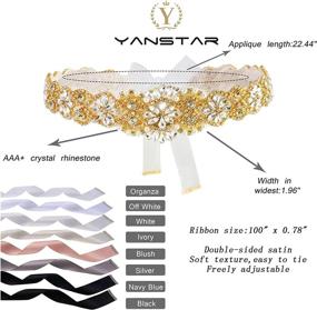 img 2 attached to Dazzle on Your Big Day with 💎 Yanstar's Silver Rhinestone Wedding Crystal Accessories and Belts