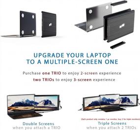img 3 attached to Trio 14.1-inch Portable Monitor, 1920x1080P, 60Hz - Maximize Your Display Experience!