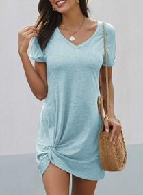 img 2 attached to Short Sleeve T-Shirt Dress For Women With Side Knot Detail - Mini Length By Sidefeel