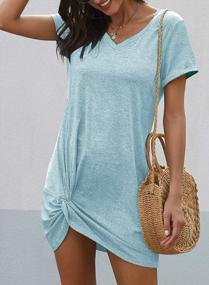 img 3 attached to Short Sleeve T-Shirt Dress For Women With Side Knot Detail - Mini Length By Sidefeel